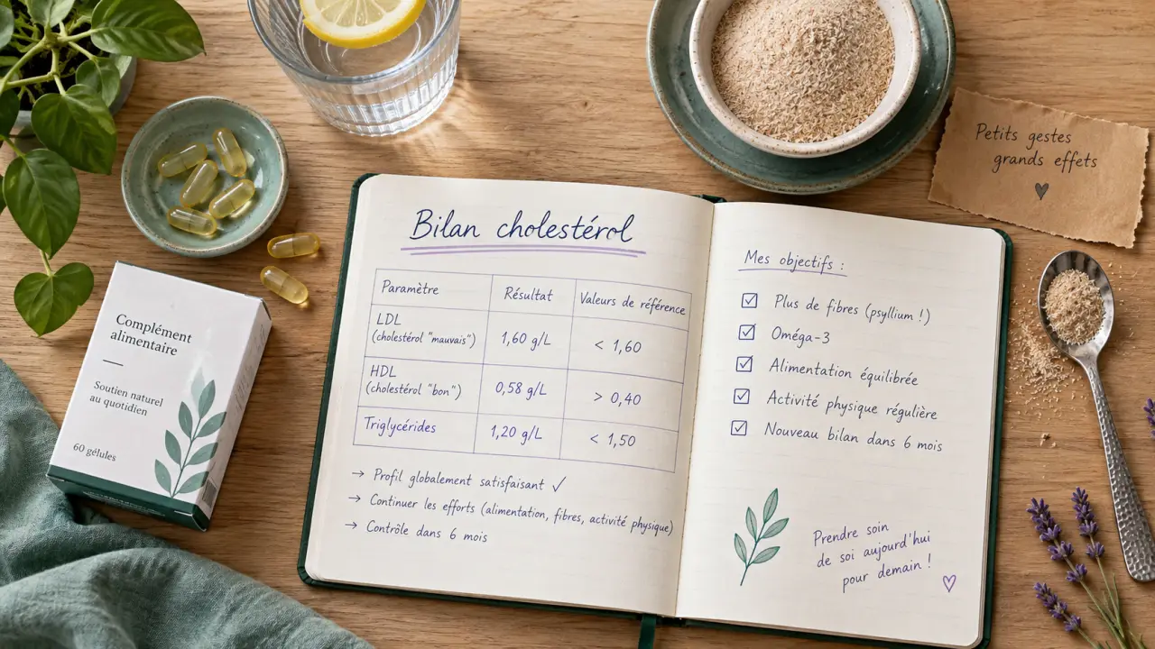 Complément alimentaire cholestérol : bilan LDL HDL et psyllium