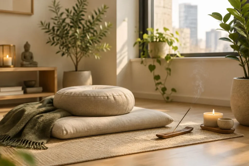 Espace de méditation zen chez soi : un coin suffit, pas besoin de pièce entière