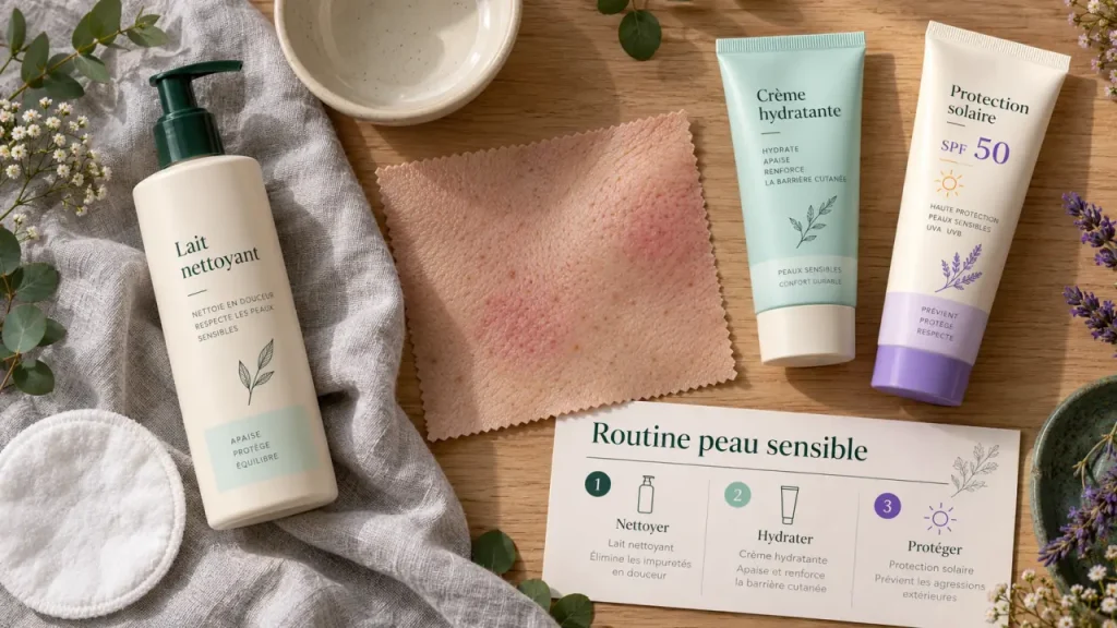 Soin visage peau sensible : moins de produits, moins de frottements, plus de confort